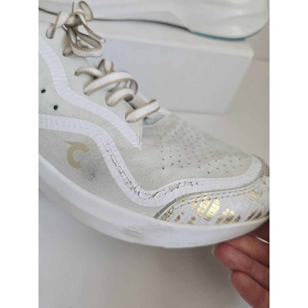 Courser Uno White Luxe Nubuck Leather Lace Up Sneakers Shoes Womens Size 10 40 - Picture 6 of 14